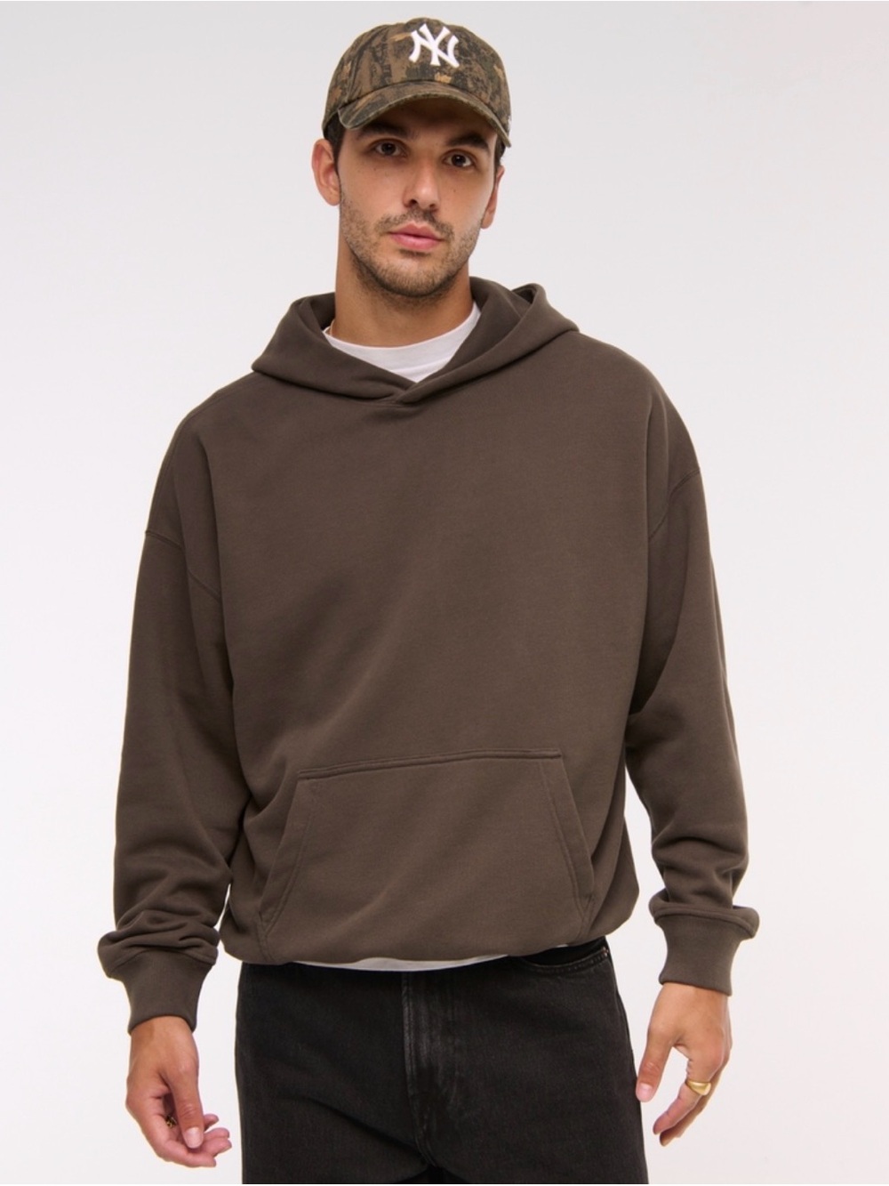 Abercrombie & Fitch Brown Hooded Pullover Sweatshirt